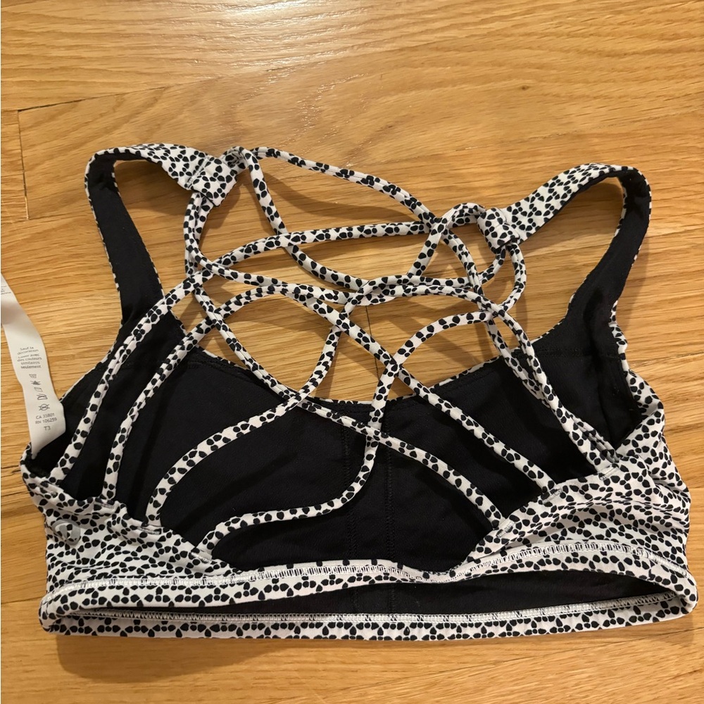 Lululemon Athletica Black and White Strappy Sports Bra
